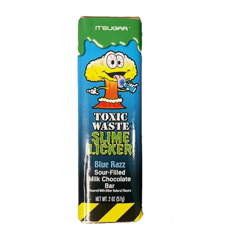 TOXIC WASTE Slime Licker Sour Filled Chocolate Bar - Blue Raspberry