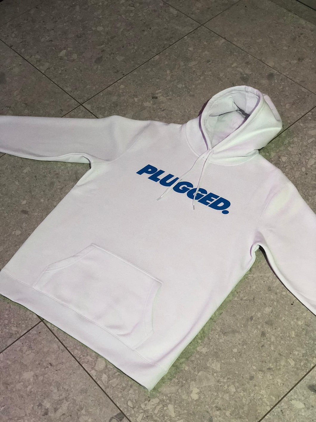 PLUGGED HOODIE White/Blue - LIMITED